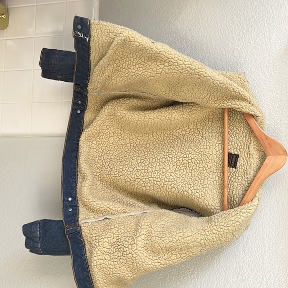 Vintage 1970's Sears Roebucks Western Sherpa Lined Denim Jean Jacket Medium USA - Picture 4 of 4